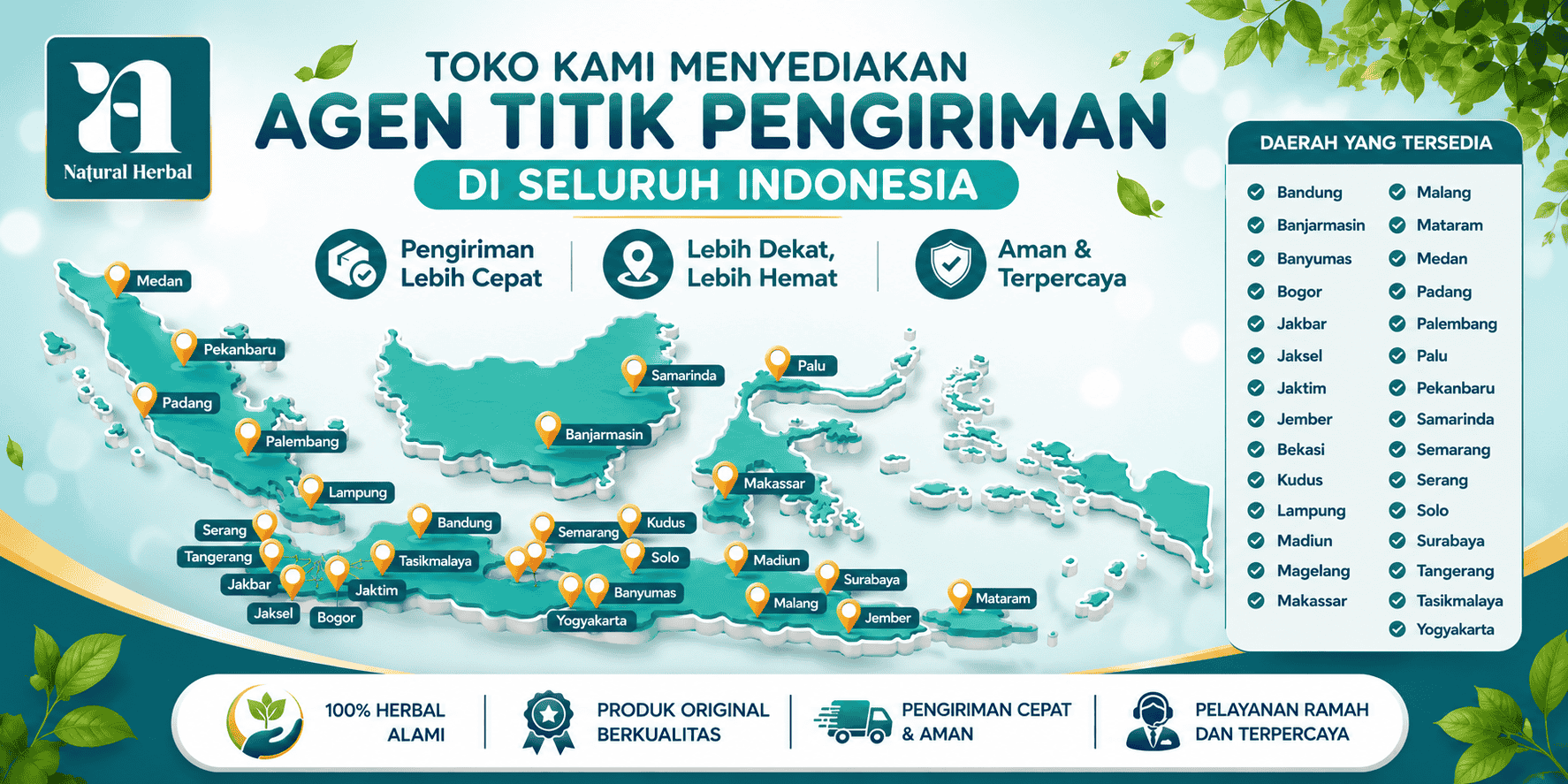 Banner Titik Pengiriman Natural Herbal