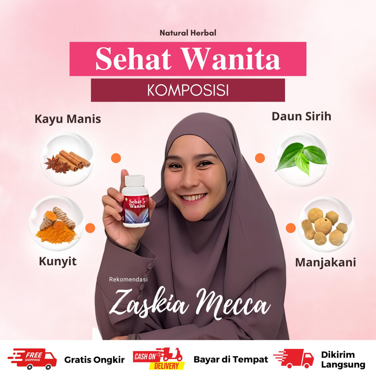 Sehat Wanita Herbal Untuk Haid Tidak Lancar Datang Bulan Tidak Teratur Haid Sedikit Sedikit Siklus Haid Berantakan Keluar Flek Sindrom PCOS Hormon Tidak Stabil Kista Miom Gejala Kanker Rahim - Suplemen Kewanitaan Original BPOM Halal Mui 8